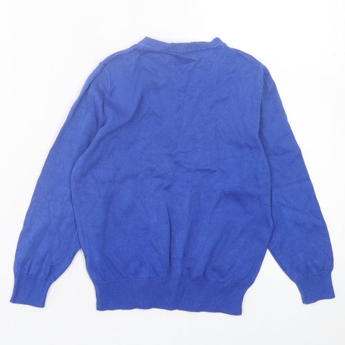 George Boys Blue V-Neck Cotton Pullover Jumper Size 5-6 Years Pullover - School Wear