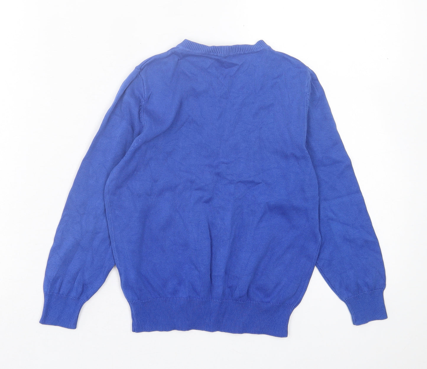 George Boys Blue V-Neck Cotton Pullover Jumper Size 5-6 Years Pullover - School Wear