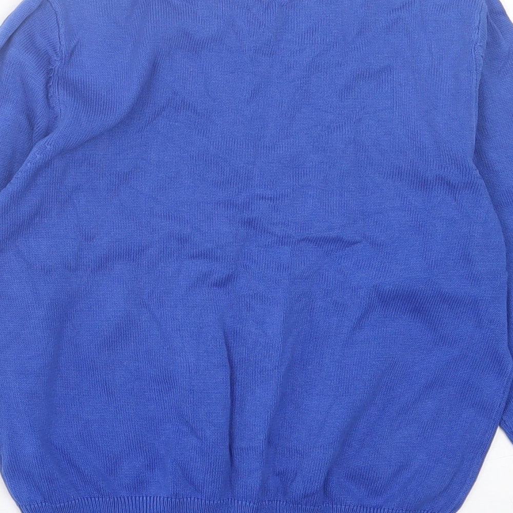George Boys Blue V-Neck Cotton Pullover Jumper Size 5-6 Years Pullover - School Wear