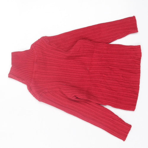 Nutmeg Girls Red Cotton Basic Casual Size 2 Years High Neck Pullover