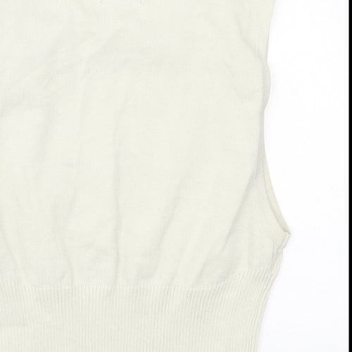 PRETTYLITTLETHING Womens Beige Polyester Cropped Tank Size L Crew Neck - Renew PLT