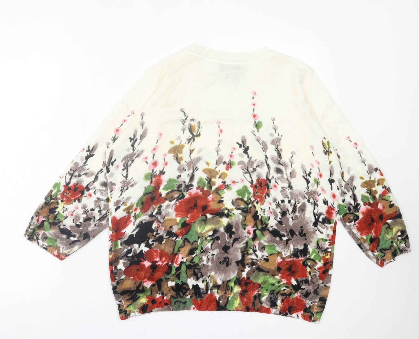 Cathy Daniels Womens Multicoloured Crew Neck Geometric Acrylic Pullover Jumper Size XL
