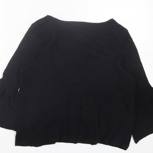 TU Womens Black Crew Neck Viscose Pullover Jumper Size 12