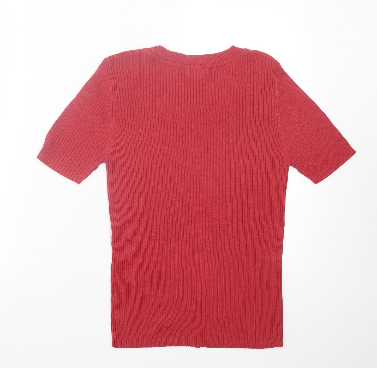 Patra Womens Pink Silk Basic T-Shirt Size M Crew Neck