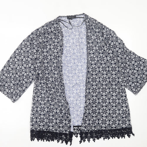 New Look Womens Blue Geometric Jacket Size 14