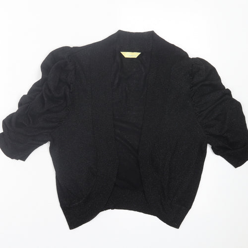 Agenda Womens Black V-Neck Viscose Cardigan Jumper Size 14