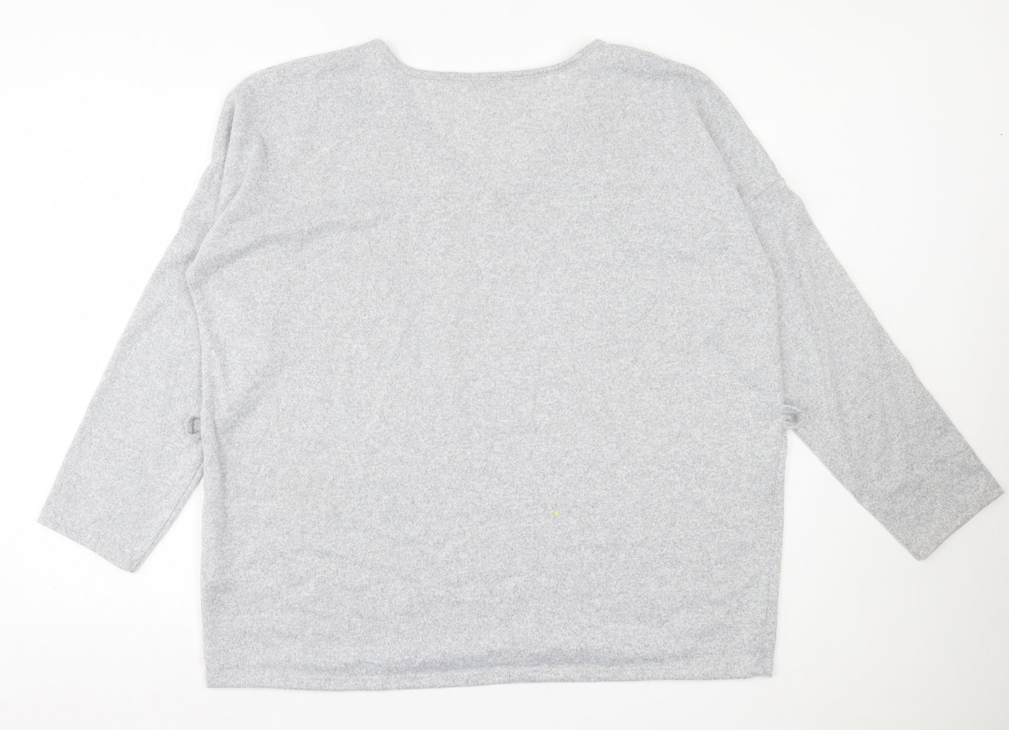 Papaya Womens Grey Polyester Basic T-Shirt Size 20 V-Neck