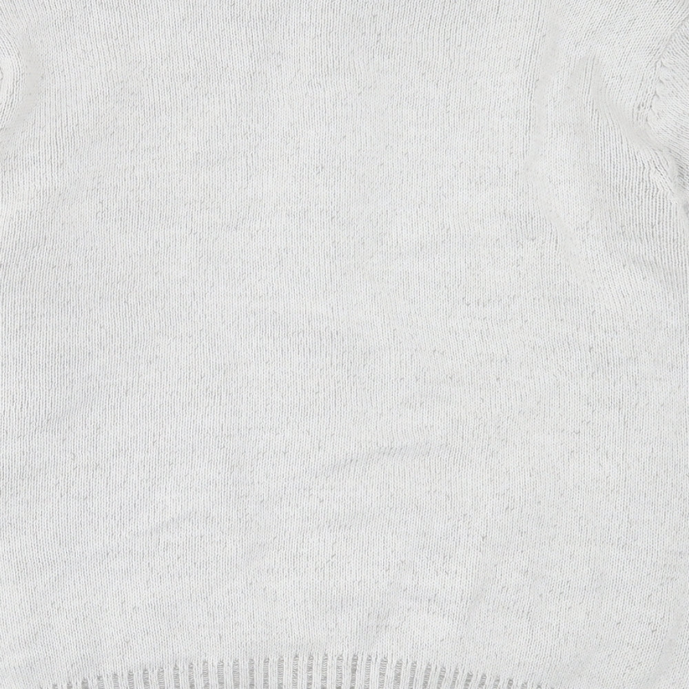 Atlas For men Mens Grey High Neck Acrylic Full Zip Jumper Size M
