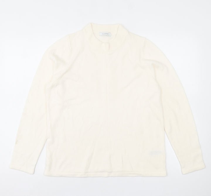Marks & Spencer Womens Ivory Crew Neck Acrylic Pullover Jumper Size 14