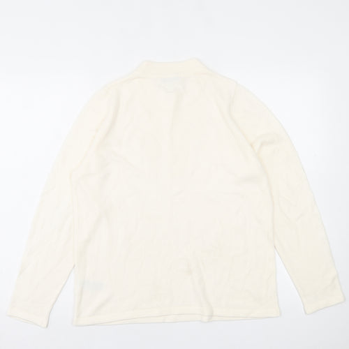 Marks and Spencer Womens Ivory Crew Neck Acrylic Pullover Jumper Size 14