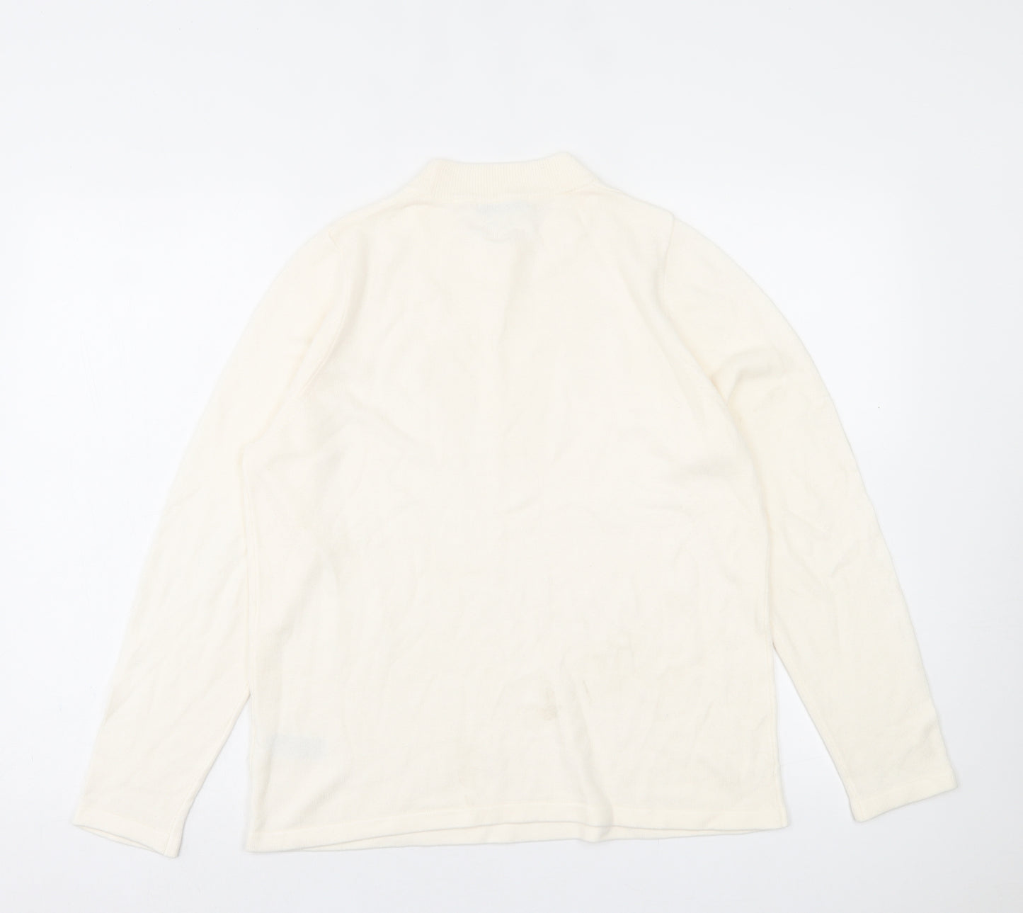 Marks and Spencer Womens Ivory Crew Neck Acrylic Pullover Jumper Size 14