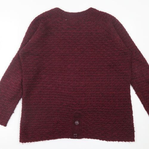 New Look Womens Purple Crew Neck Acrylic Pullover Jumper Size M