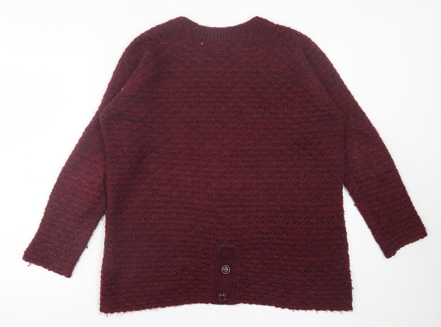 New Look Womens Purple Crew Neck Acrylic Pullover Jumper Size M