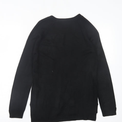 Primark Womens Black Crew Neck Acrylic Pullover Jumper Size XS