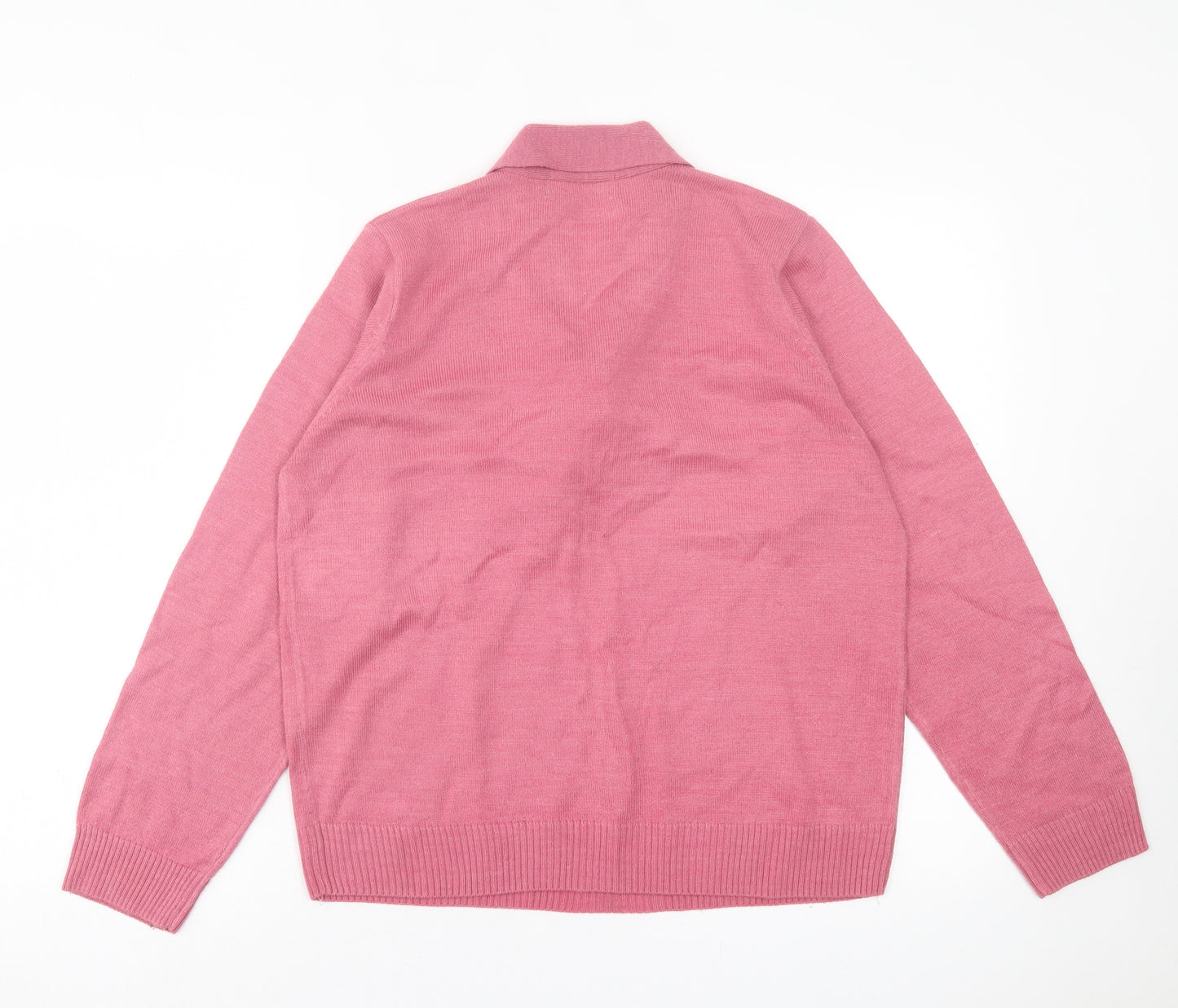 Honor Milburn Womens Pink V-Neck Acrylic Pullover Jumper Size M