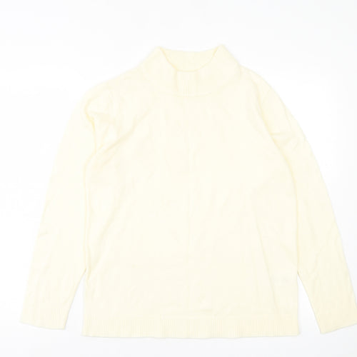 Damart Womens Ivory High Neck Acrylic Pullover Jumper Size 14