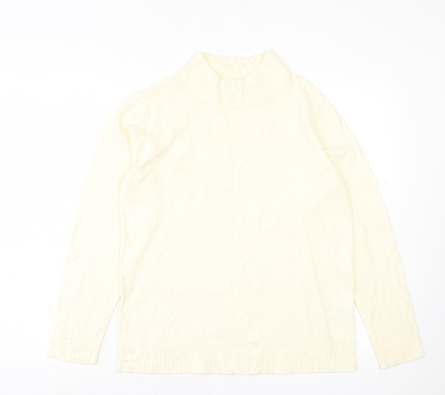 Damart Womens Ivory High Neck Acrylic Pullover Jumper Size 14