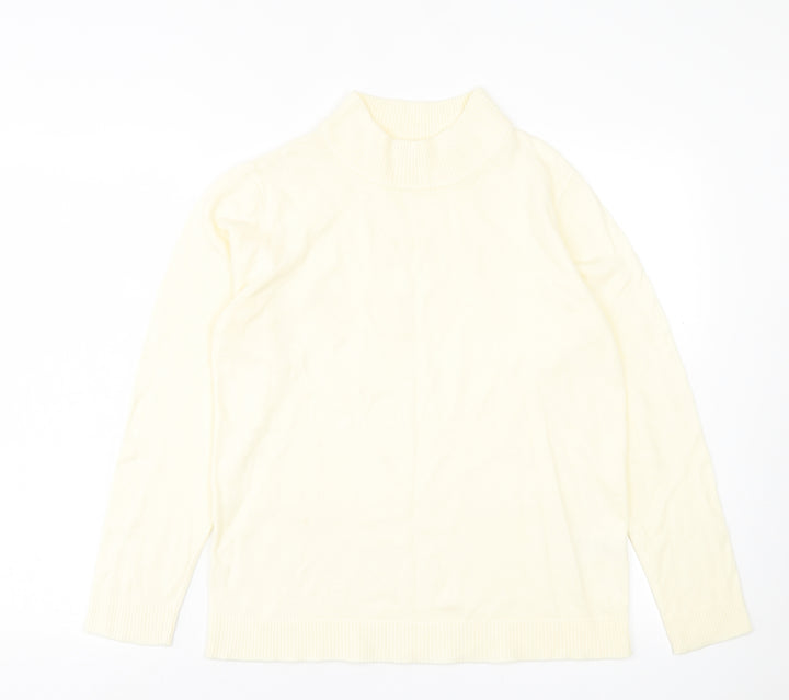 Damart Womens Ivory High Neck Acrylic Pullover Jumper Size 14
