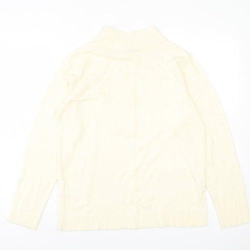 Damart Womens Ivory High Neck Acrylic Pullover Jumper Size 14
