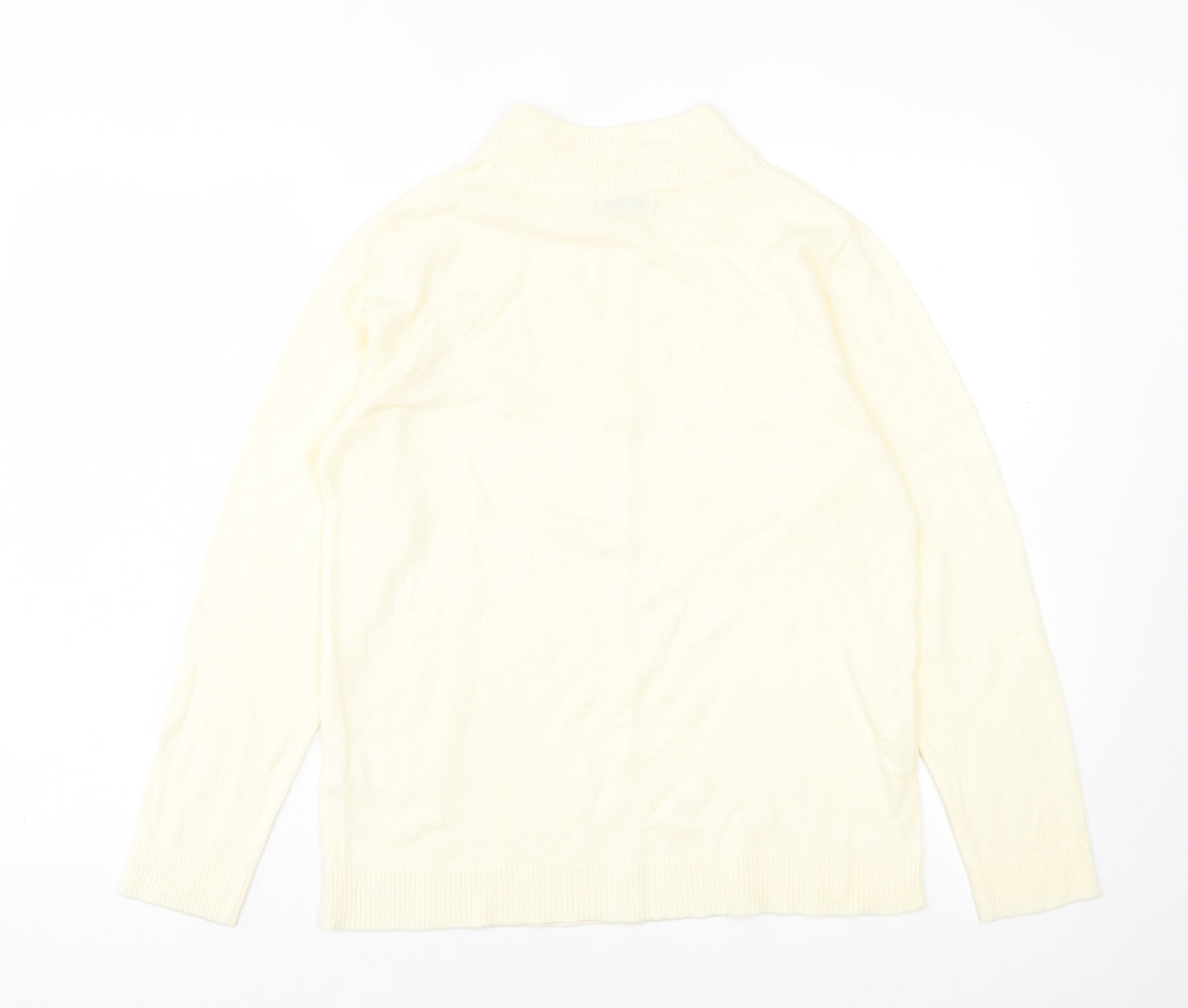 Damart Womens Ivory High Neck Acrylic Pullover Jumper Size 14