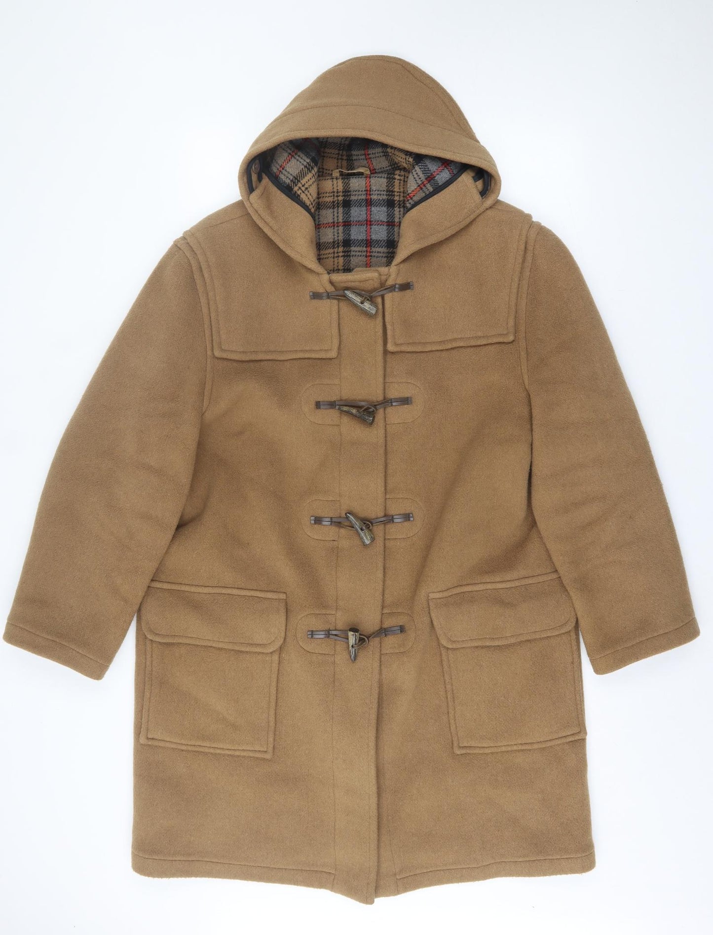 original montgomery Mens Brown Overcoat Coat Size L Buckle