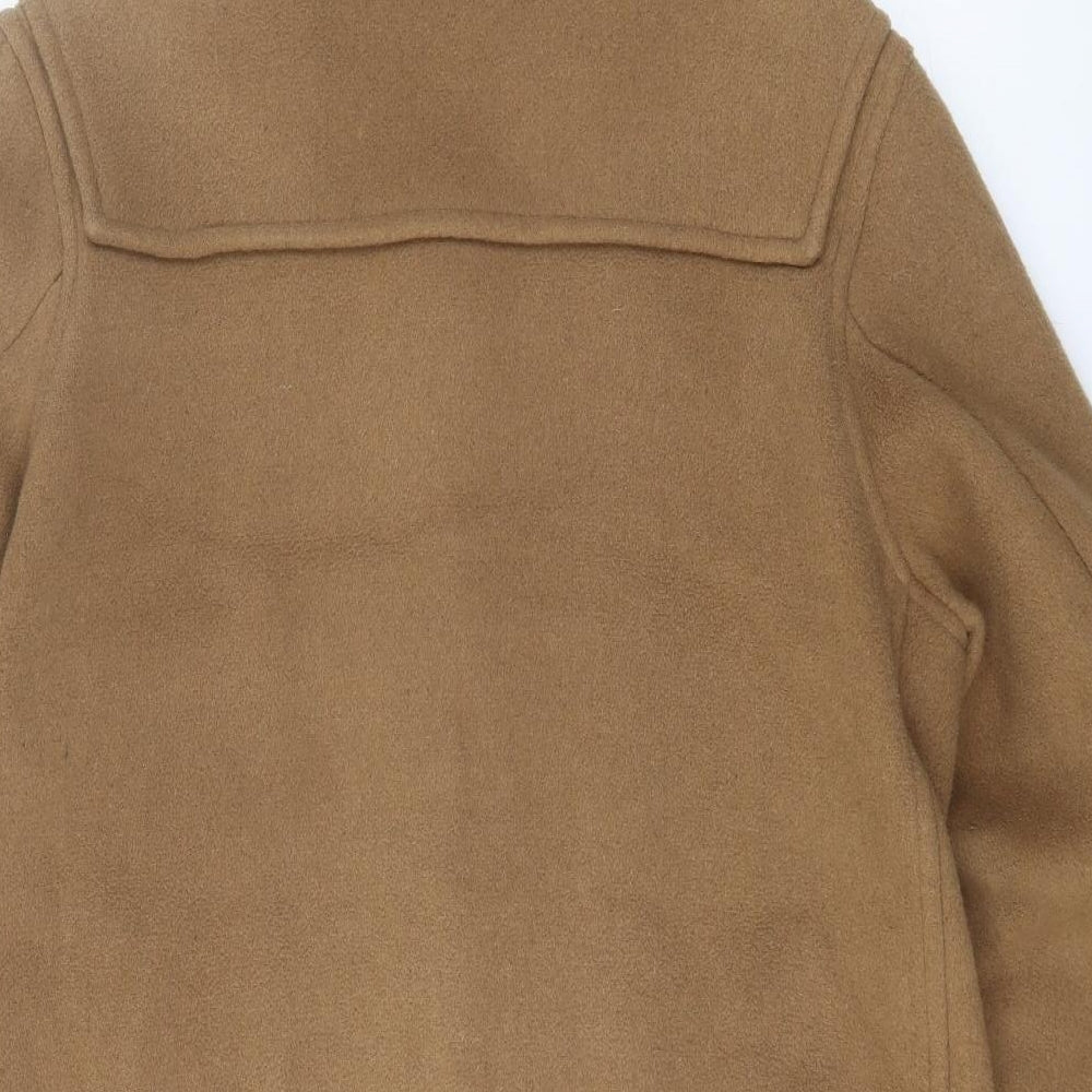 original montgomery Mens Brown Overcoat Coat Size L Buckle