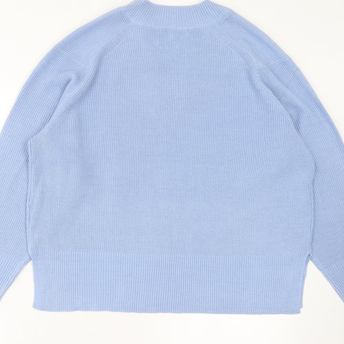 NEXT Womens Blue V-Neck Acrylic Pullover Jumper Size L