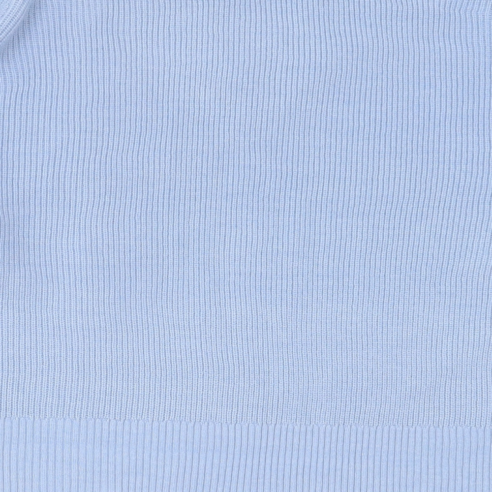 NEXT Womens Blue V-Neck Acrylic Pullover Jumper Size L