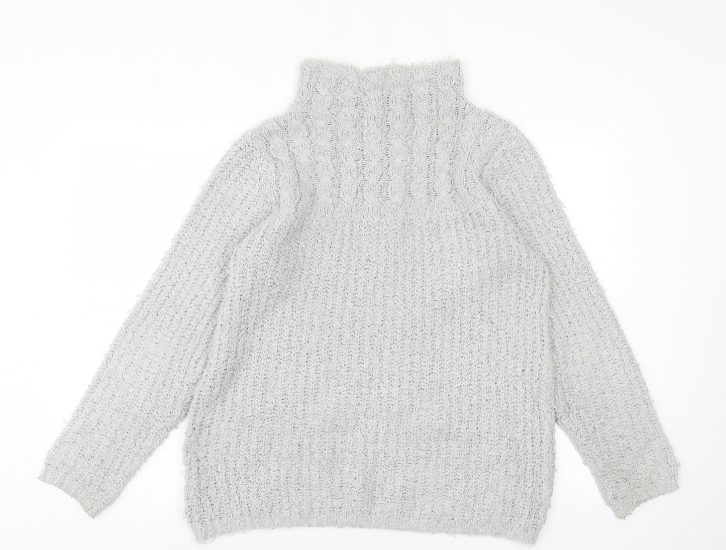 B.You Womens Grey High Neck Polyester Pullover Jumper Size M