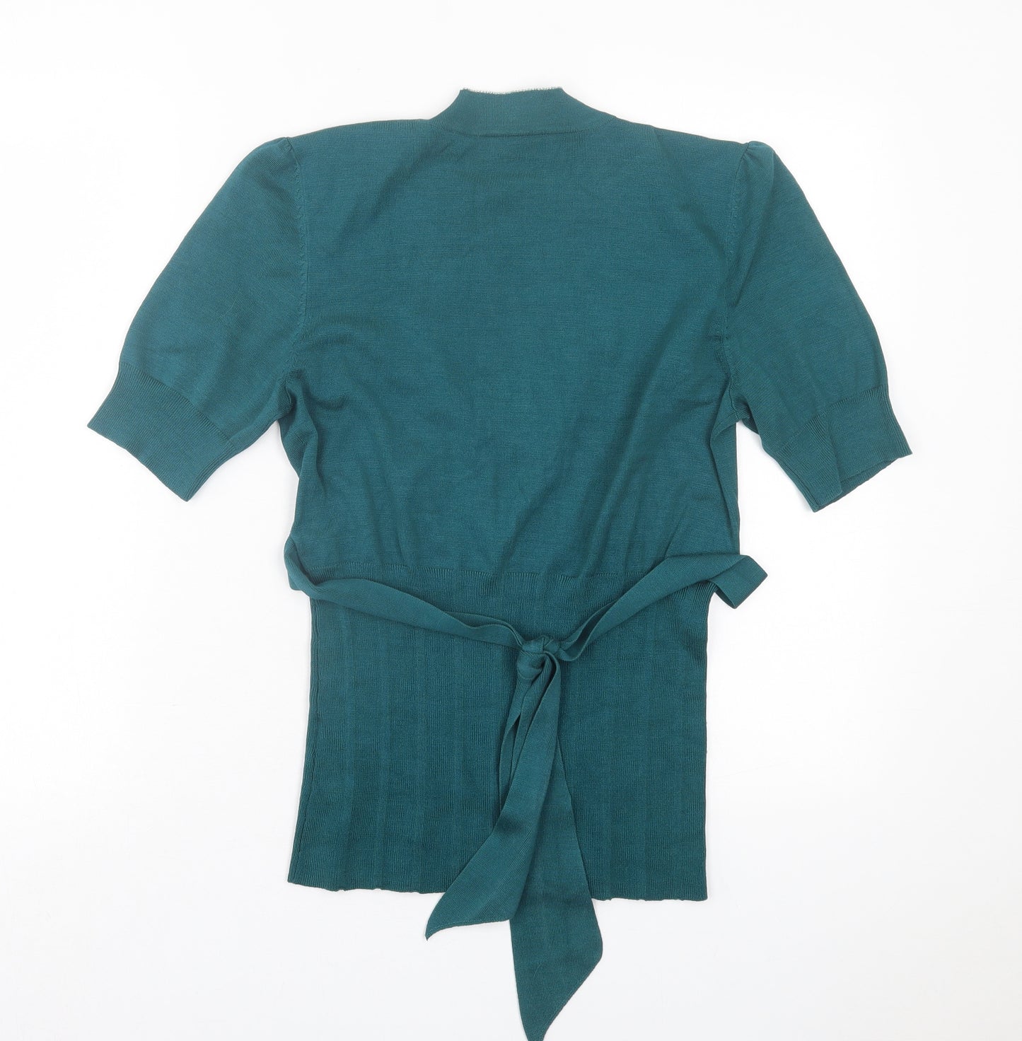 Coast Womens Green V-Neck Silk Pullover Jumper Size 12