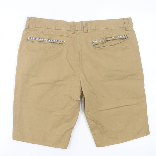 Boohoo Mens Brown Cotton Chino Shorts Size 36 in L9 in Regular Button