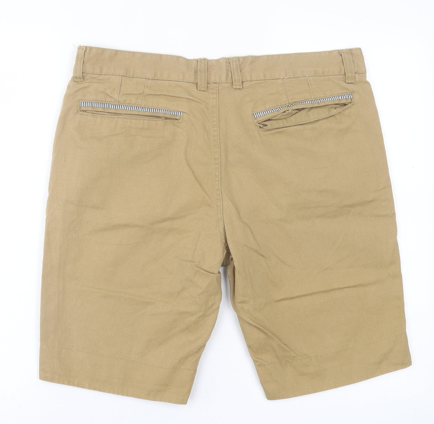 Boohoo Mens Brown Cotton Chino Shorts Size 36 in L9 in Regular Button