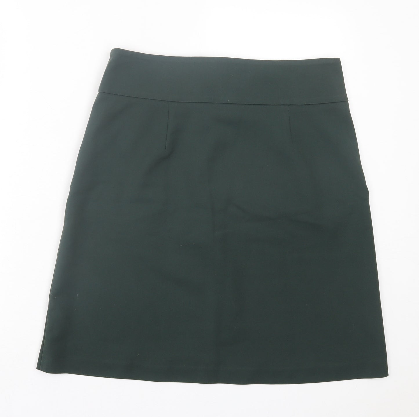 Marks and Spencer Womens Green Polyester Straight & Pencil Skirt Size 12 Hook & Eye