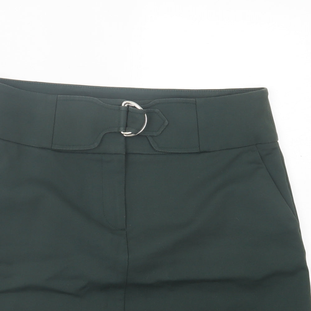 Marks and Spencer Womens Green Polyester Straight & Pencil Skirt Size 12 Hook & Eye