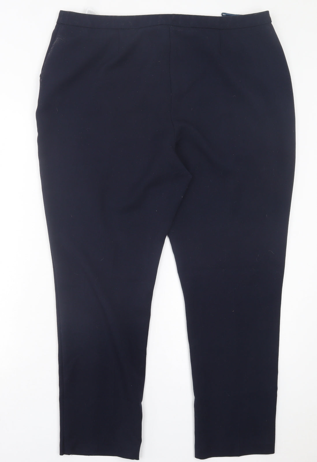 F&F Womens Blue Polyester Trousers Size 18 L28 in Regular Button
