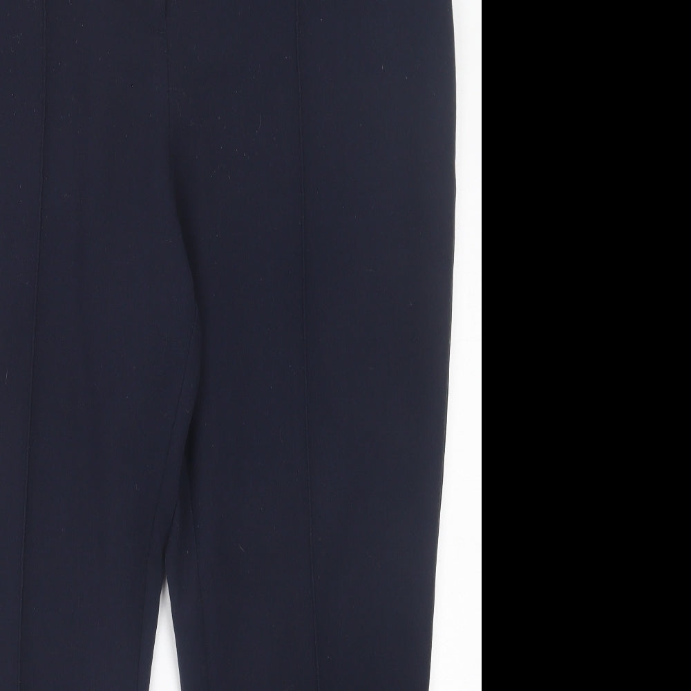 F&F Womens Blue Polyester Trousers Size 18 L28 in Regular Button