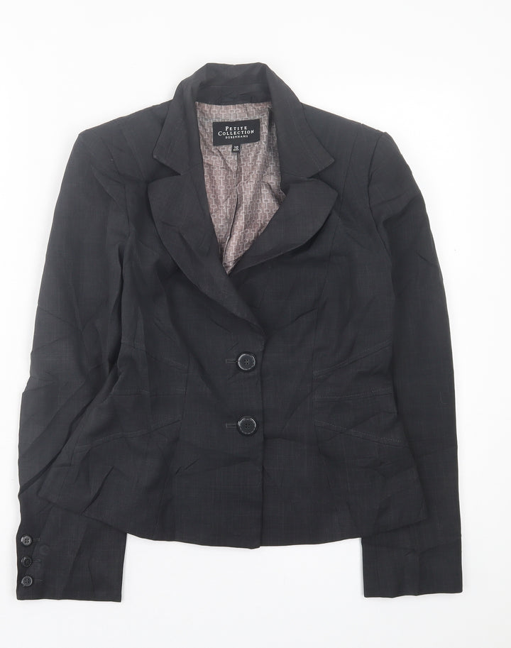 Debenhams Womens Grey Jacket Blazer Size 10 Button