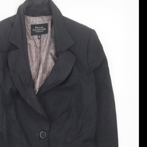 Debenhams Womens Grey Jacket Blazer Size 10 Button