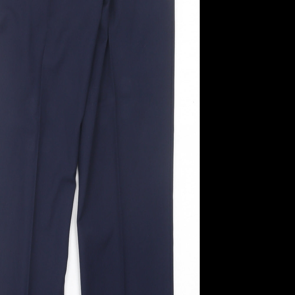 Pinns Womens Blue Polyester Trousers Size 14 L29 in Regular