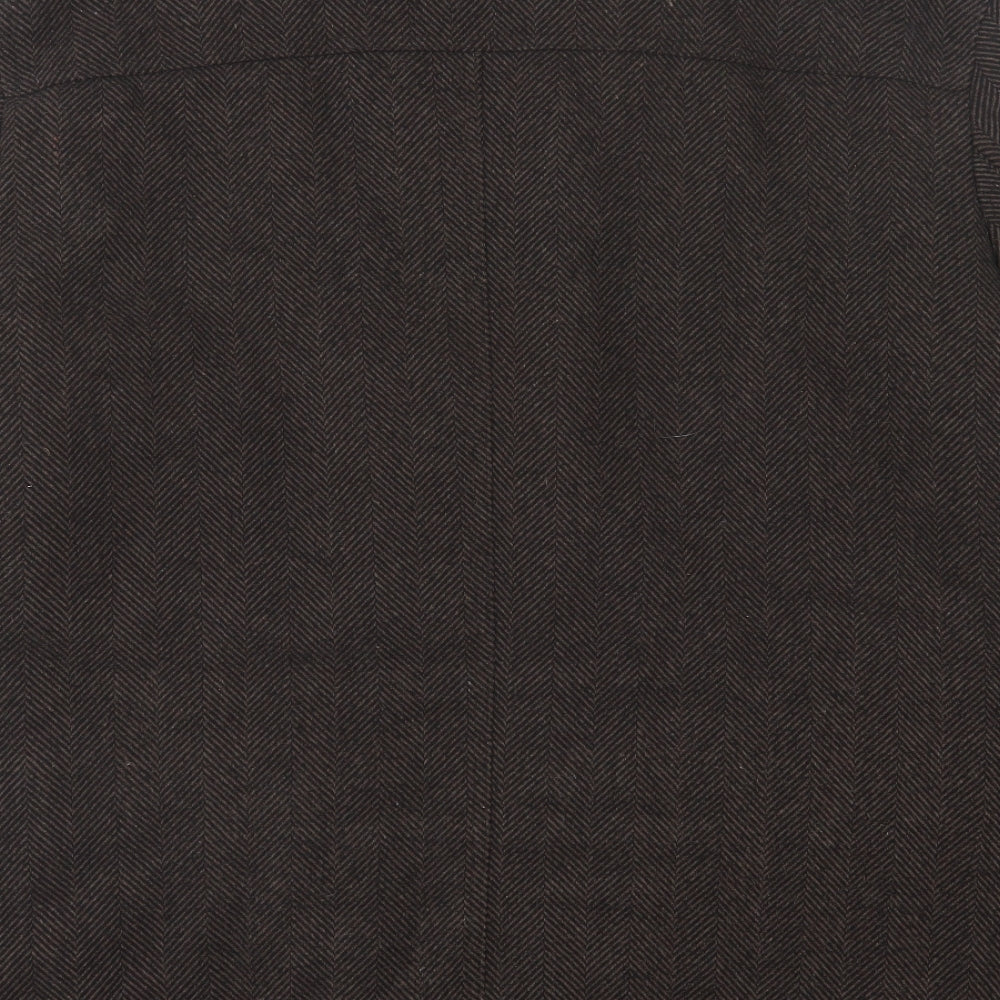 Thomas Nash Mens Brown Geometric Jacket Coat Size 2XL Zip