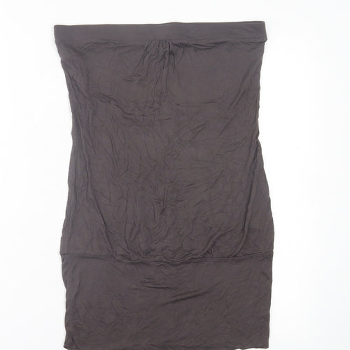 Warehouse Womens Grey Viscose A-Line Skirt Size 14