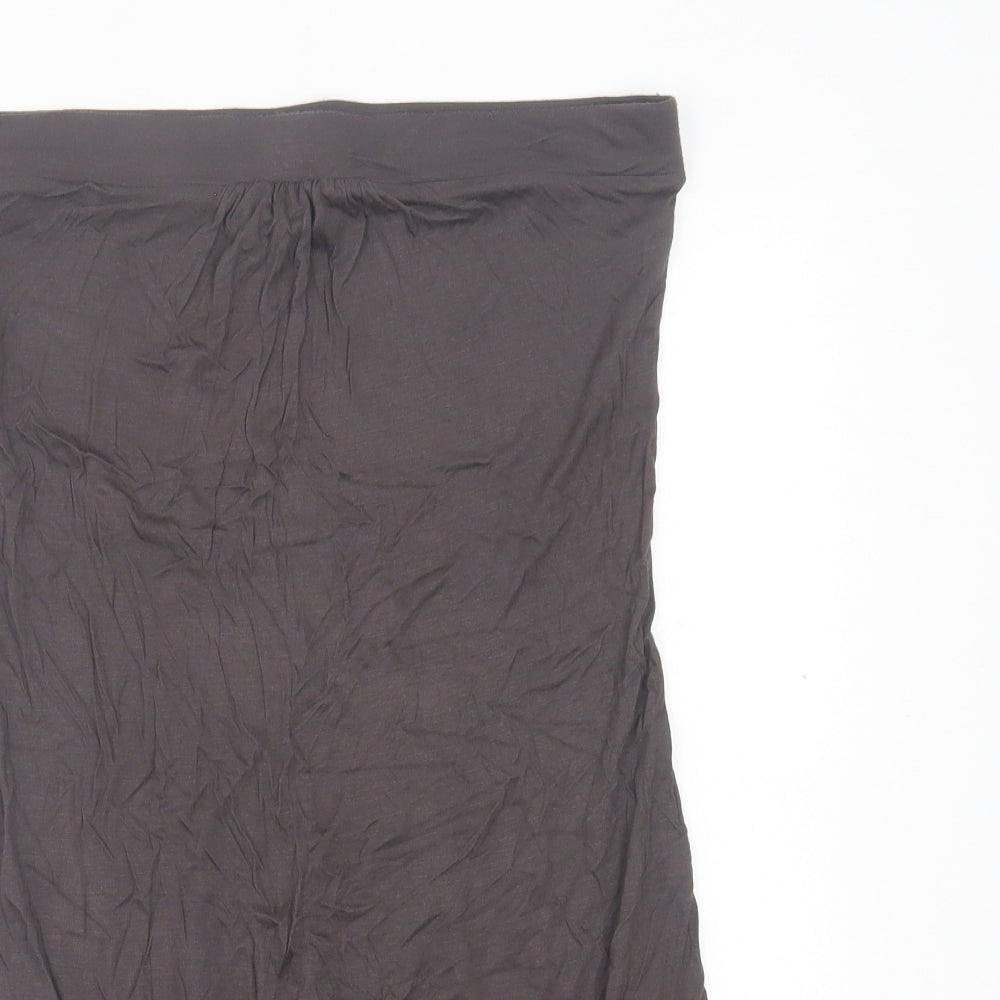 Warehouse Womens Grey Viscose A-Line Skirt Size 14