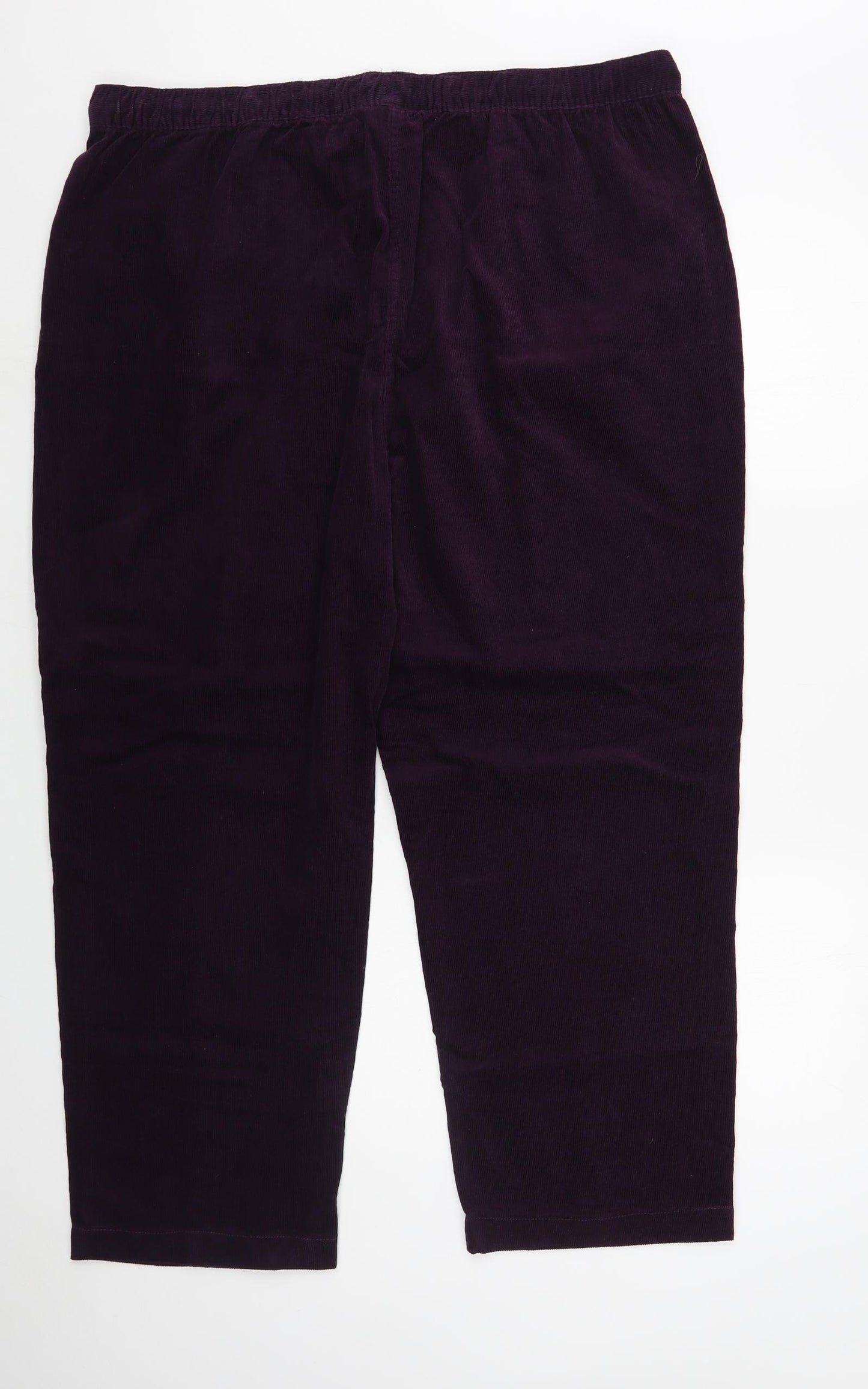 EWM Womens Purple Cotton Trousers Size 22 L28 in Regular Drawstring
