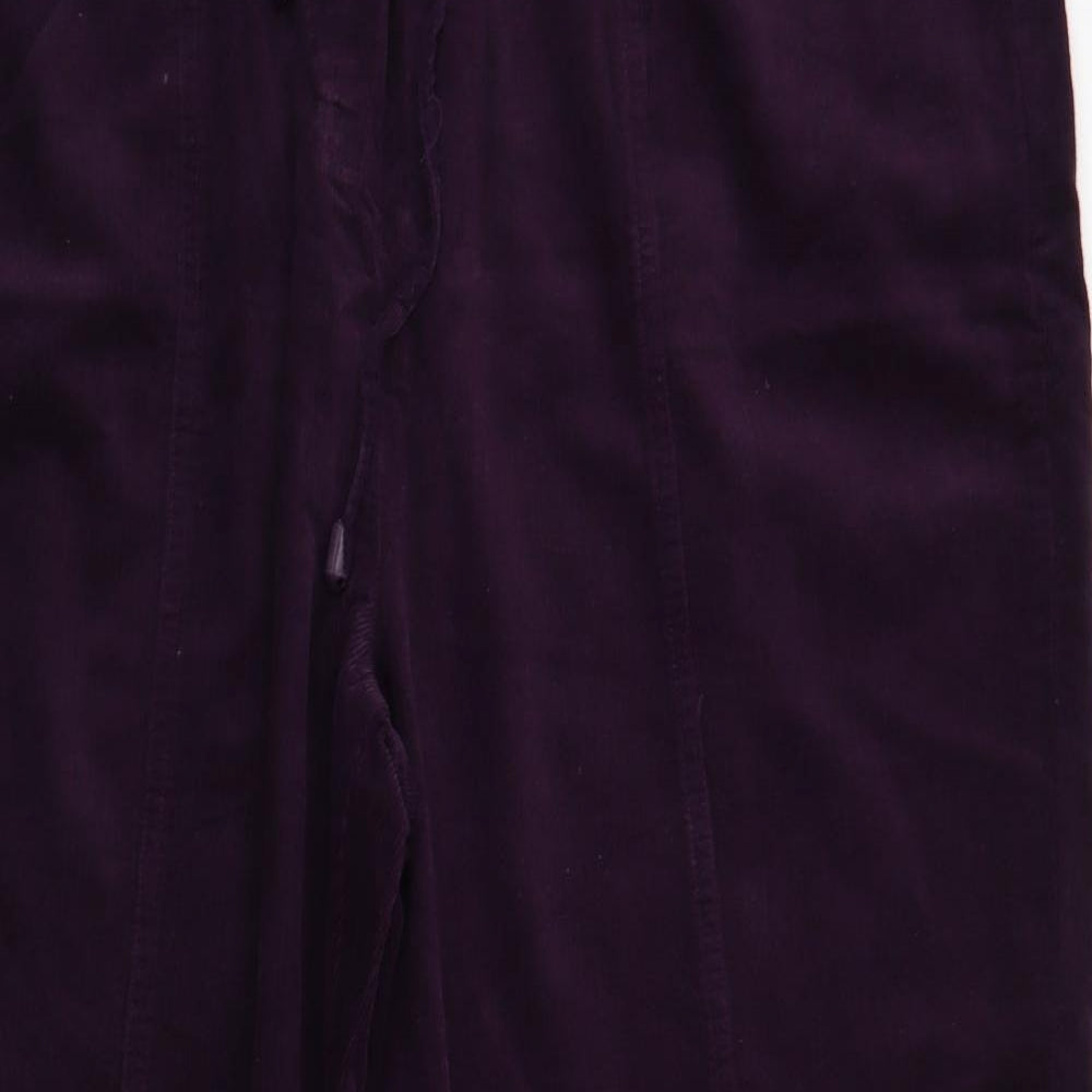 EWM Womens Purple Cotton Trousers Size 22 L28 in Regular Drawstring