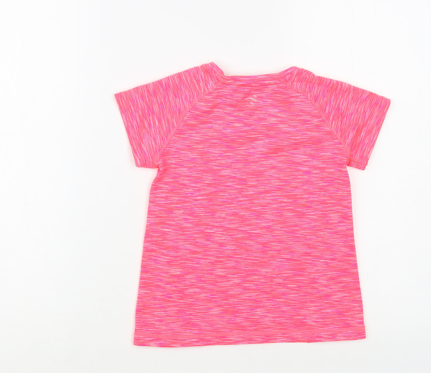 H&M Girls Pink Striped Polyester Pullover T-Shirt Size 4-5 Years Crew Neck Pullover