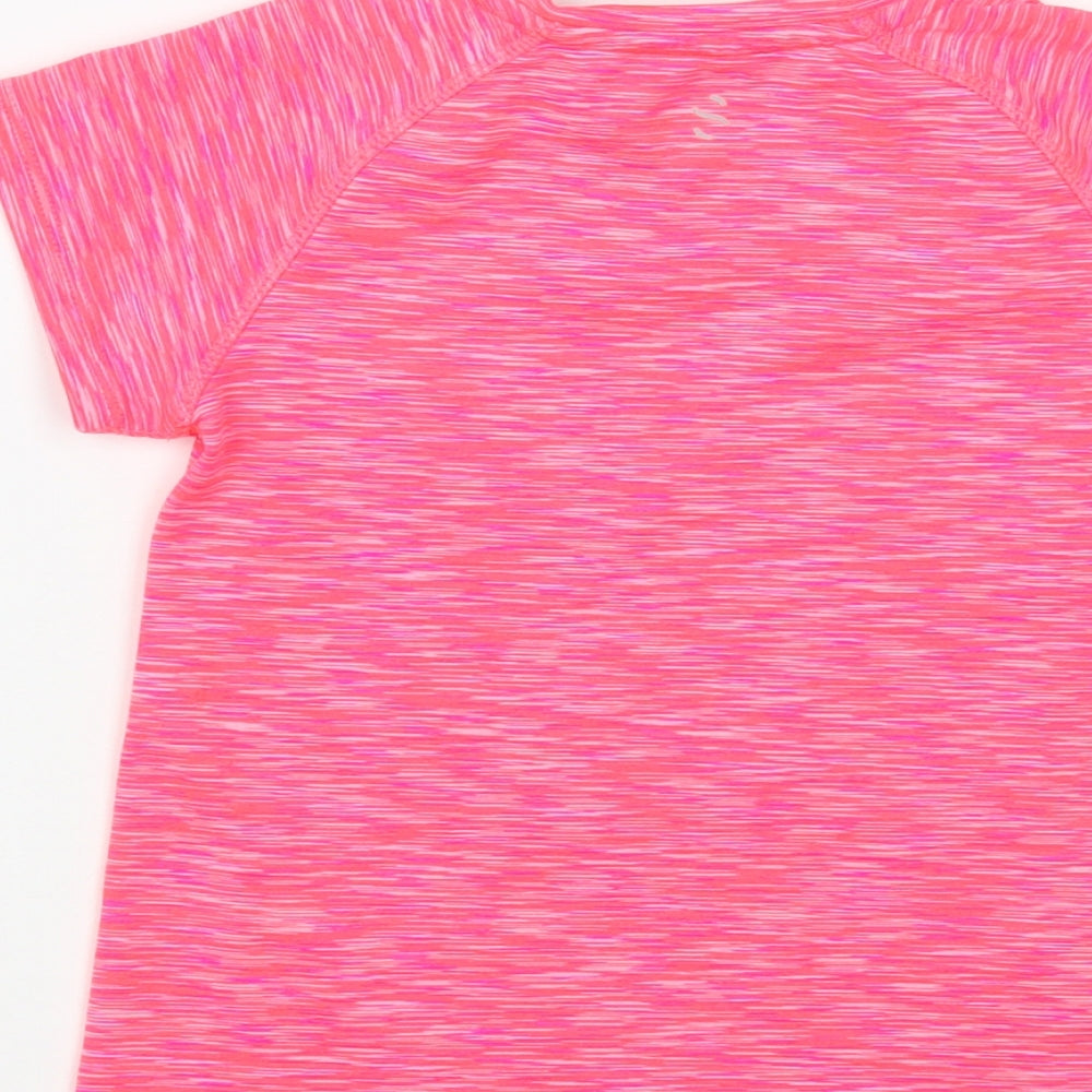 H&M Girls Pink Striped Polyester Pullover T-Shirt Size 4-5 Years Crew Neck Pullover