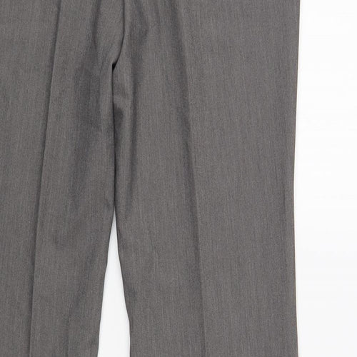 Dunnes Stores Womens Grey Polyester Dress Pants Trousers Size 10 L31 in Regular Hook & Loop