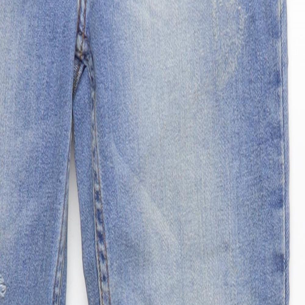 Mango Womens Blue Cotton Skinny Jeans Size 4 L25 in Regular Button