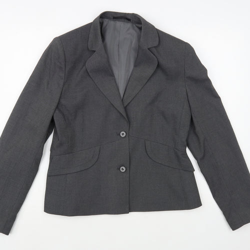 Icona Womens Grey Jacket Blazer Size 12 Button