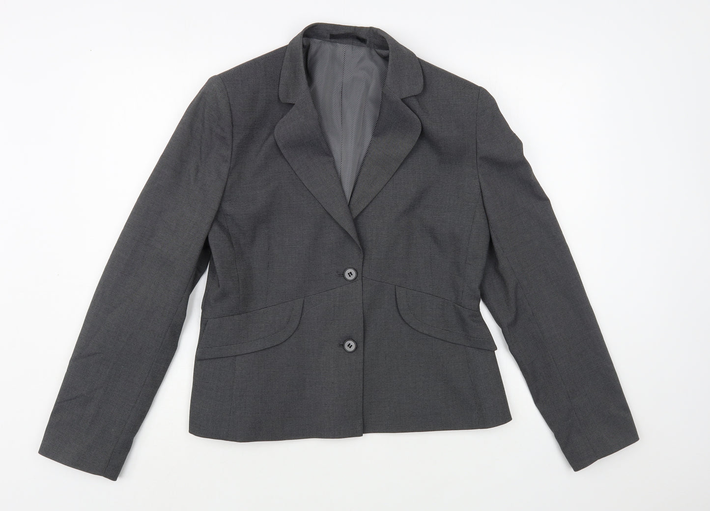 Icona Womens Grey Jacket Blazer Size 12 Button
